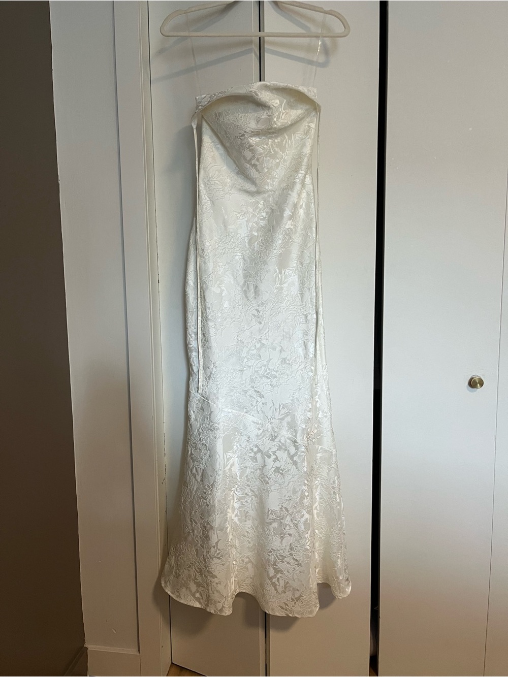White Floral Jacquard Maxi Dress